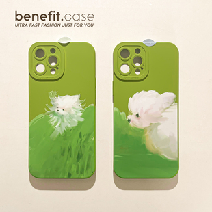 benefit风吹小狗情侣17pro16适用iphone15promax苹果13手机壳14promax新款 12套11创意xsmax全包xr硅胶8plus防