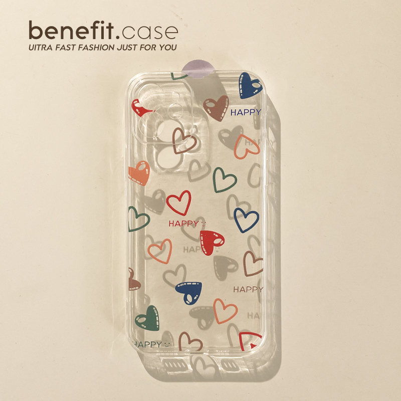benefit爱心苹果13手机壳透明
