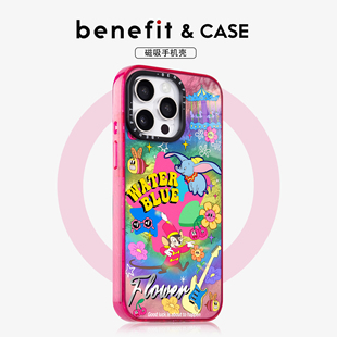 benefit彩色晕染卡通动物17适用于iphone16promax苹果15PRO晶盾磁吸手机壳13新款 14套12冰川纹防摔彩色边框