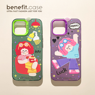 benefit夏日缤纷跳舞女孩16适用于iphone15promax苹果15PRO手机壳13新款 14套12小众11硬壳xsmax硅胶xr防摔8p7