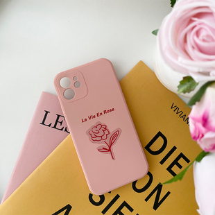 Benefit玫瑰人生ins风17pro16适用15苹果13promax手机壳iphone12mini套14promax11硅胶xsmax脏粉色xr8plus贴