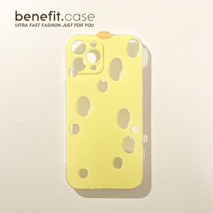 benefit简约小众镂空奶酪17适用于iphone16promax苹果15PRO手机壳13新款 14套12创意11全包xsmax硅胶xr防摔8p