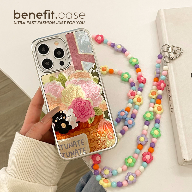 benefit艺术淡雅手绘花朵带混彩花朵手链17适用于iphone16promax苹果15PRO磁吸手机壳13新款14套12冰川纹防摔,3C数码配件,手机保护套/壳,淘宝优惠券,粉丝福利购,淘宝优惠卷