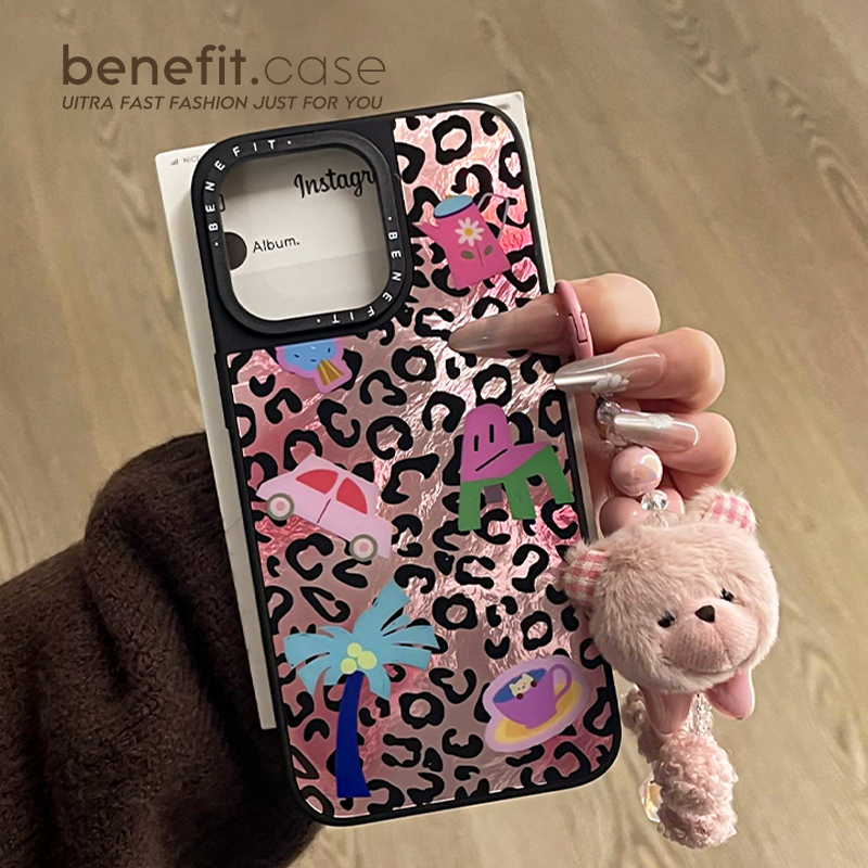 元气壳冰川纹磁吸手机壳带公仔