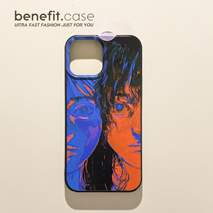 benefit双生艺术素描油画17pro16适用于iphone15promax苹果15PRO手机壳13新款 14套12小众11软壳xsmax硅胶xr防