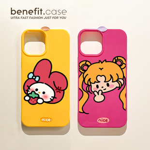 benefit卡通可爱猫咪女孩17pro16适用于苹果15手机壳13iphone14promax新款 12套11简约xsmax全包xr硅胶8plus防