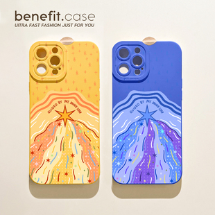 benefit流光星星线条火山17适用于iphone16promax苹果15PRO手机壳13新款 14套12创意11全包xsmax硅胶xr防摔8p