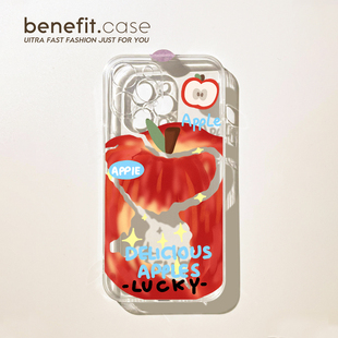 benefit破碎感美味红苹果17适用于iphone16promax苹果15PRO手机壳13新款 14套12创意11透明xsmax硅胶xr防摔8p