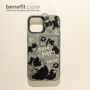 benefit搞怪奶牛猫咪17pro16适用iphone15promax苹果13手机壳14promax新款 12套11简约xsmax全包xr黑色8plus防