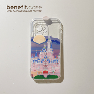 Benefit油画城堡17pro16适用15苹果13promax手机壳iphone12mini软壳14promax套11 xsmax创意xr透明8plus动漫