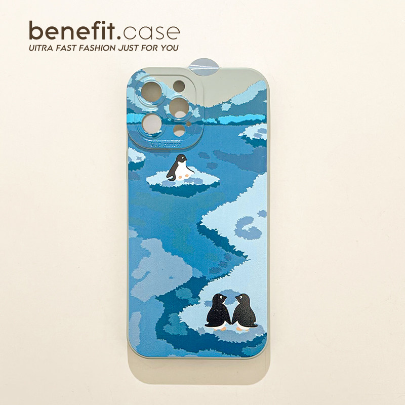 benefit可爱冰川玩闹企鹅17适用于iphone16promax苹果15PRO手机壳13新款14套12创意11全包xsmax硅胶xr防摔8p,3C数码配件,手机保护套/壳,淘宝优惠券,粉丝福利购,淘宝优惠卷