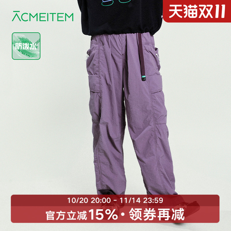 ACMEITEM爱棵米 春户外亲子防泼水直筒工装裤休闲宽松长裤子男女