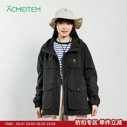 ACMEITEM爱棵米 户外亲子连帽外套宽松可调节开衫外套男女