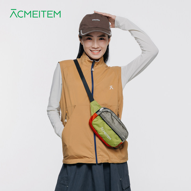 ACMEITEM爱棵米 户外运动立领马甲多口袋工装背心微宽松上衣男女