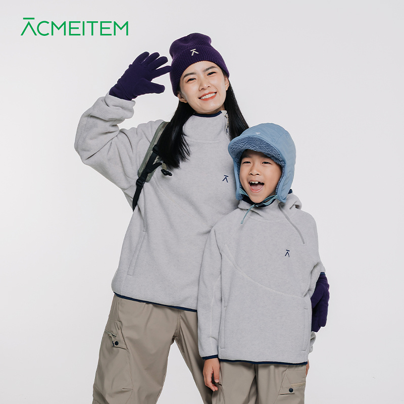 ACMEITEM爱棵米 户外亲子斜拉链设计感卫衣休闲宽松帽衫男女