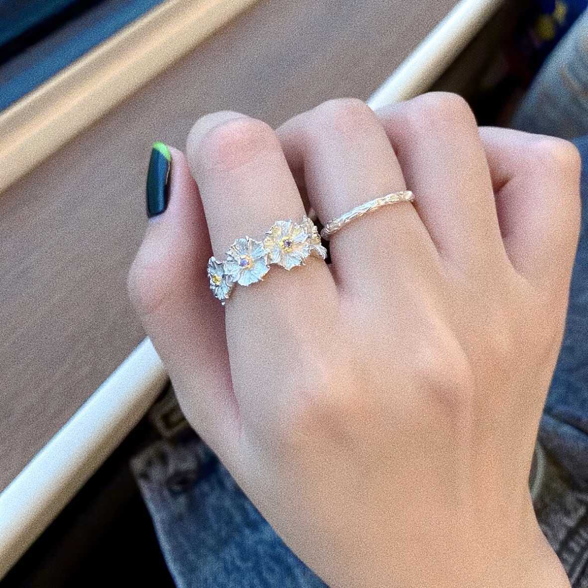 小雏菊戒指纯银开口可调节栀子花轻奢重工小众设计高级感肌理饰品,饰品/流行首饰/时尚饰品新,戒指/指环,淘宝优惠券,粉丝福利购,淘宝优惠卷