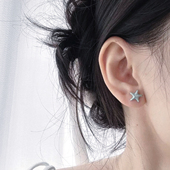 轻奢个性 法式 海星贝壳耳钉纯银极简新中式 手工小众设计清冷感饰品