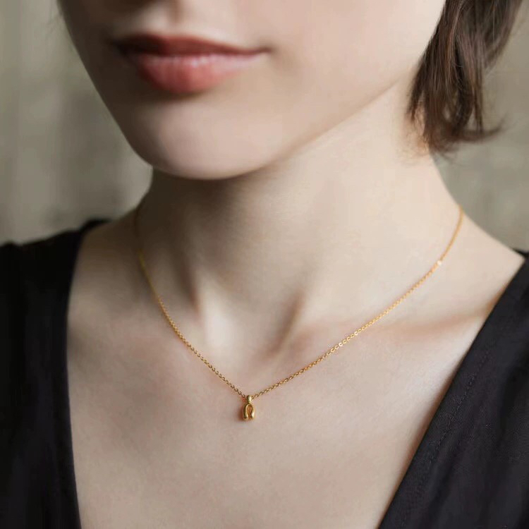 马蹄项链吊坠银法式拱形复古小众