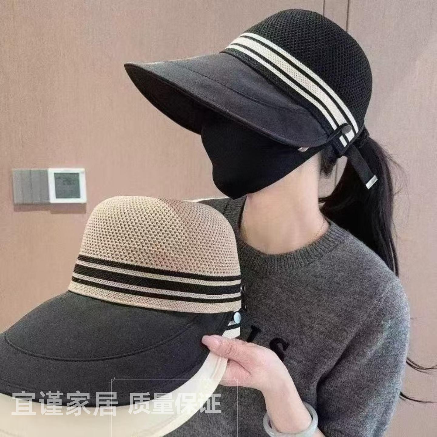 春季镂空大檐遮阳帽户外防紫外线棒球帽女时尚百搭帽子可挂口罩