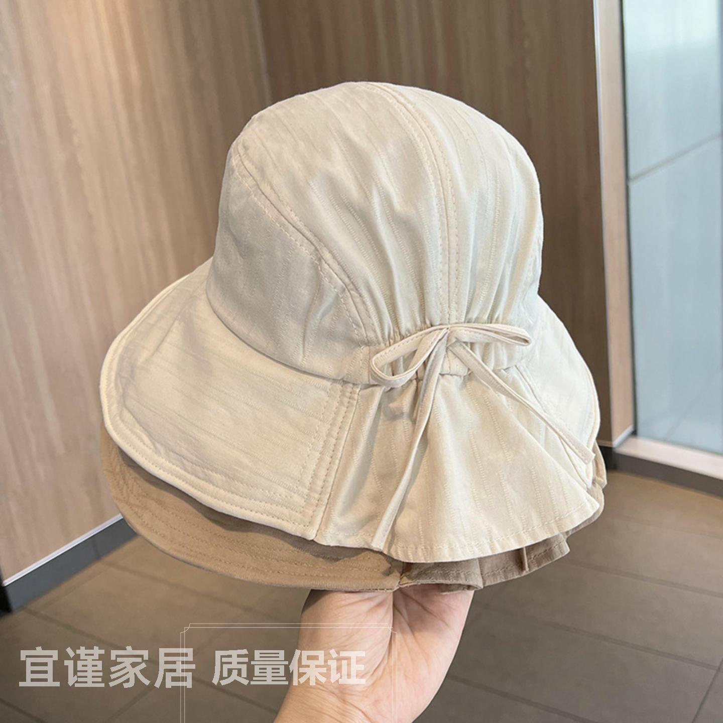 日系防紫外线大沿渔夫帽女春夏出游大头围遮阳帽子女可折叠
