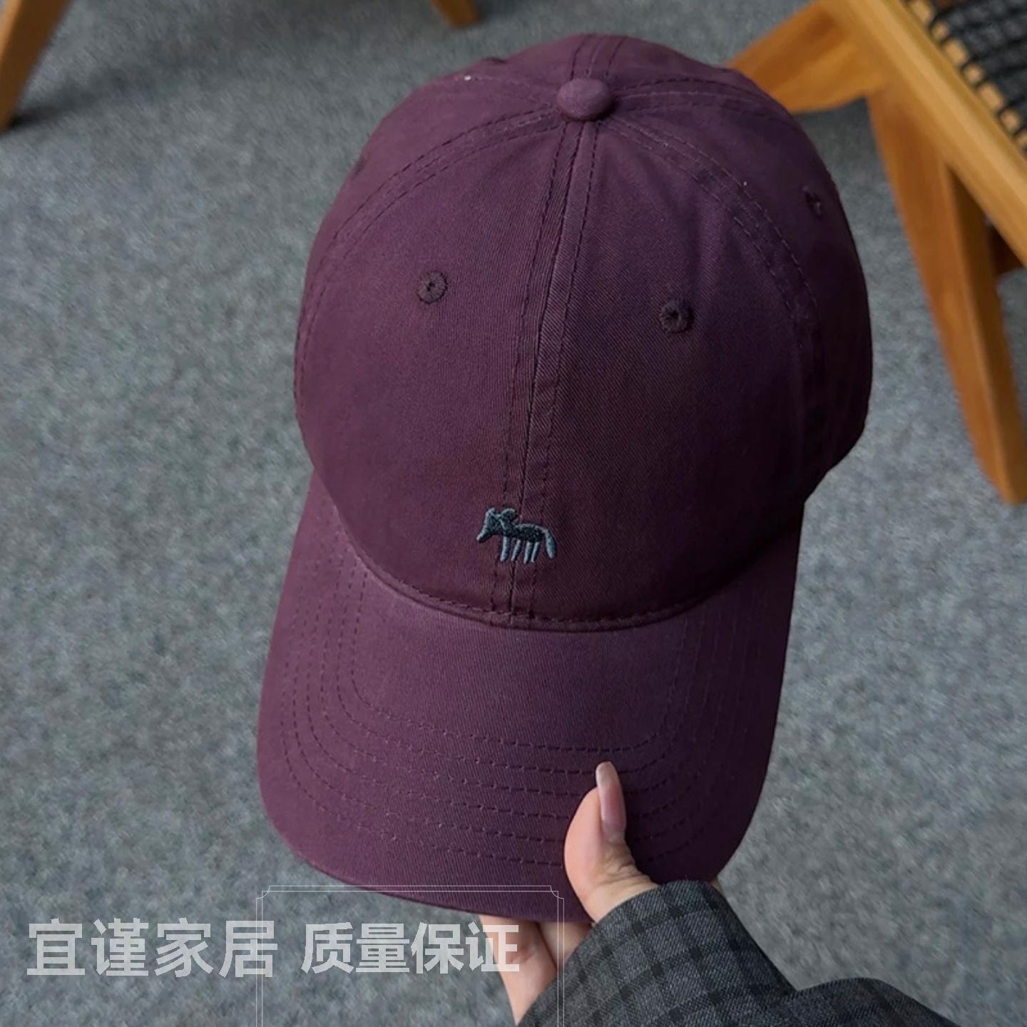 2026新款帽子女刺绣小狐狸紫色棒球帽男女显脸小遮阳透气鸭舌帽潮