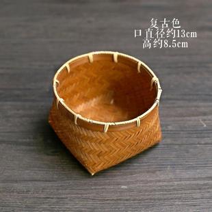竹篮子零食水果收纳筐手工迷你工艺竹编篮 竹编收纳小篓子农村老式