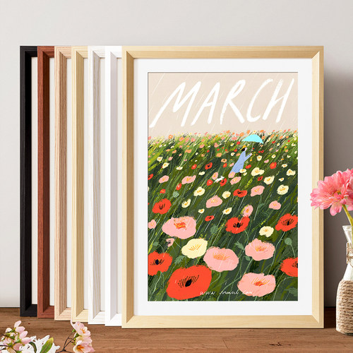 木质相框挂墙A3a4画框空框装裱4k8K素描16寸20海报拼图外框架定制