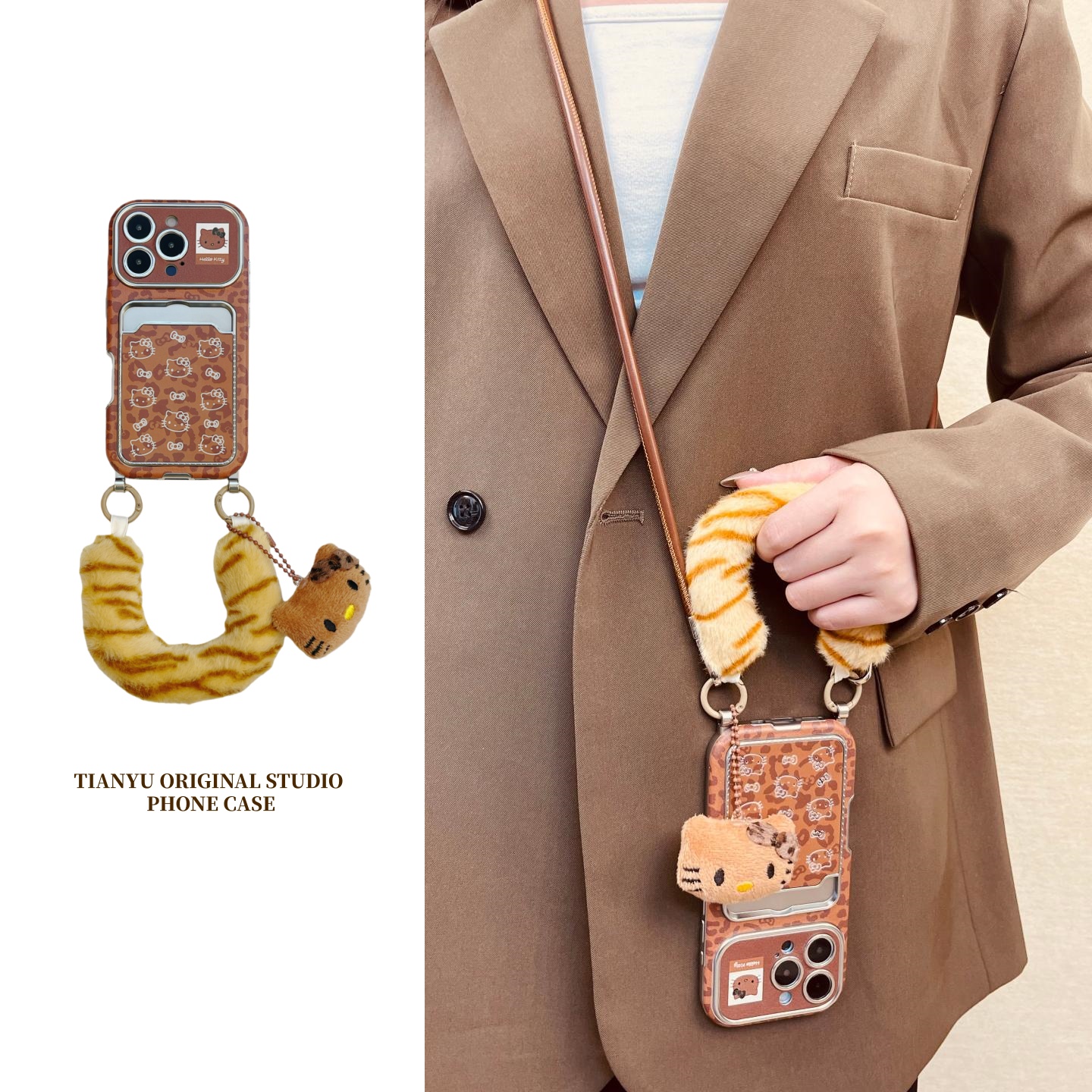 iphone系列复古豹纹kt卡包手机壳