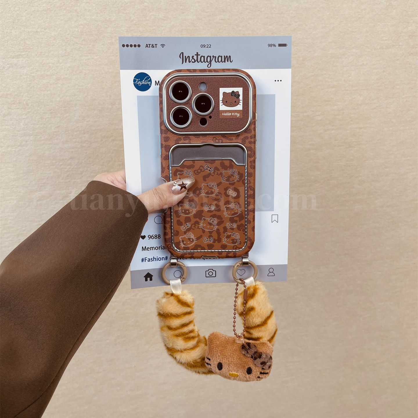 iphone系列复古豹纹kt卡包手机壳