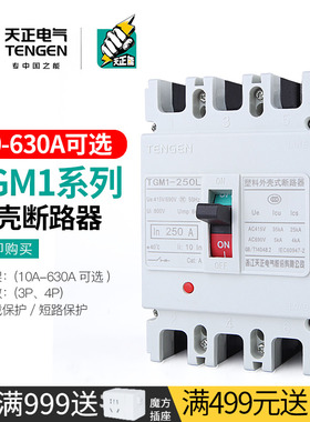 天正TGM1空气开关塑壳断路器380V三相3P4P电总闸刀100A250A空开