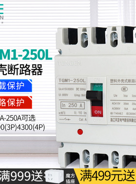 天正TGM1-250L/3300塑壳断路4P三相3P电闸刀160A200A225A空气开关