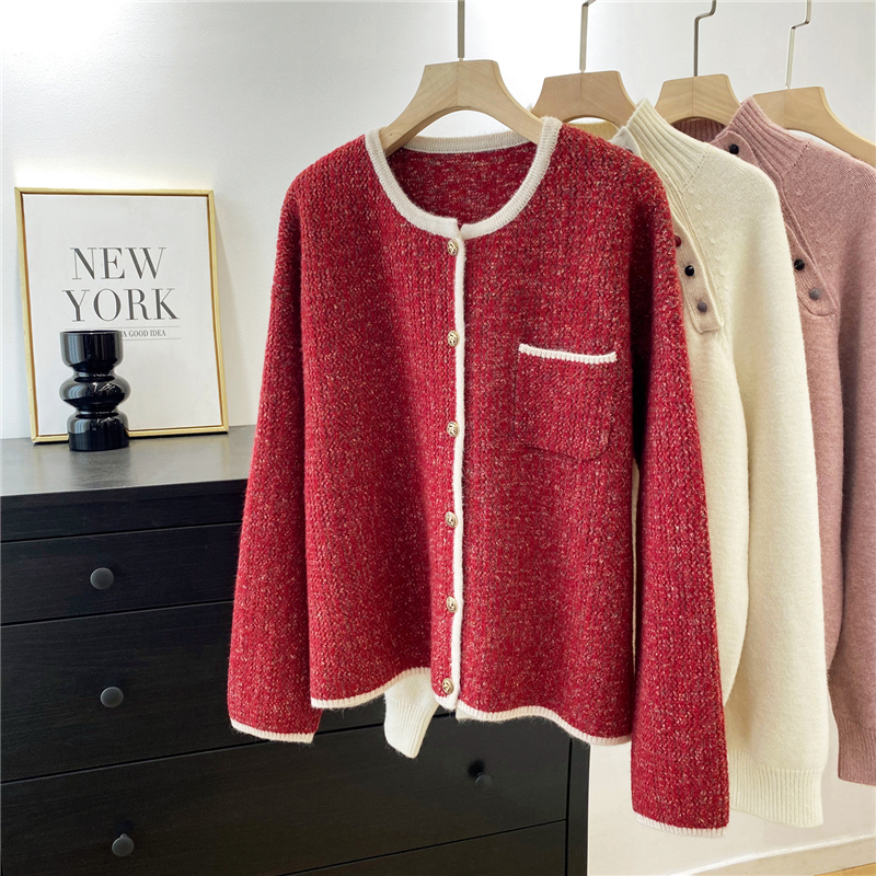 特大码300斤新年红小香风短外套