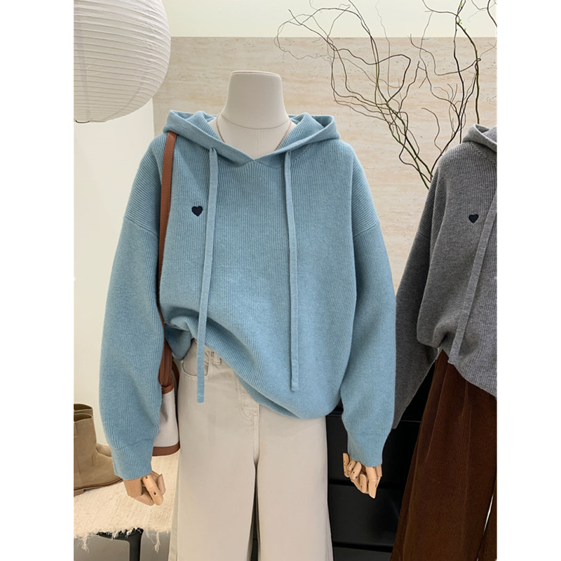 特大码300斤爱心刺绣毛衣针织衫