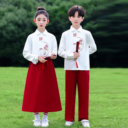 六一儿童合唱服中小学生诗歌朗诵秋冬运动会班服幼儿园国风演出服