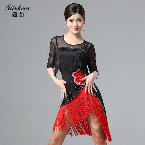 新款拉丁舞服装女成人团体大码