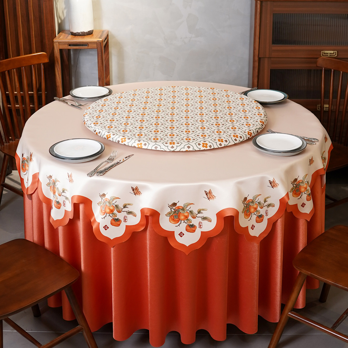 新中式桌布酒店圆桌布轻奢餐桌布家用餐厅桌罩饭店防水大圆桌台布,居家布艺,桌布,淘宝优惠券,粉丝福利购,淘宝优惠卷