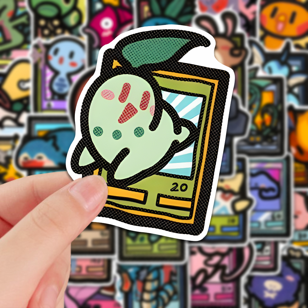 98张宝可梦卡牌贴纸神奇宝贝宠物小精灵宝可梦卡牌动漫周边装饰diy