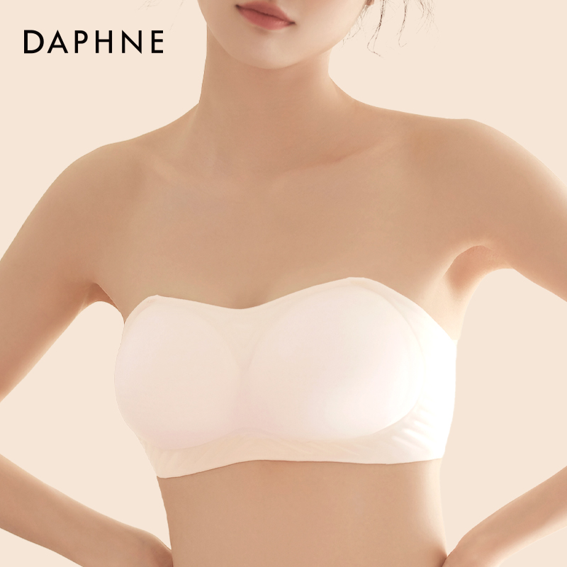 达芙妮无肩带内衣女夏季薄款小胸聚拢一片式透气软支撑无钢圈文胸