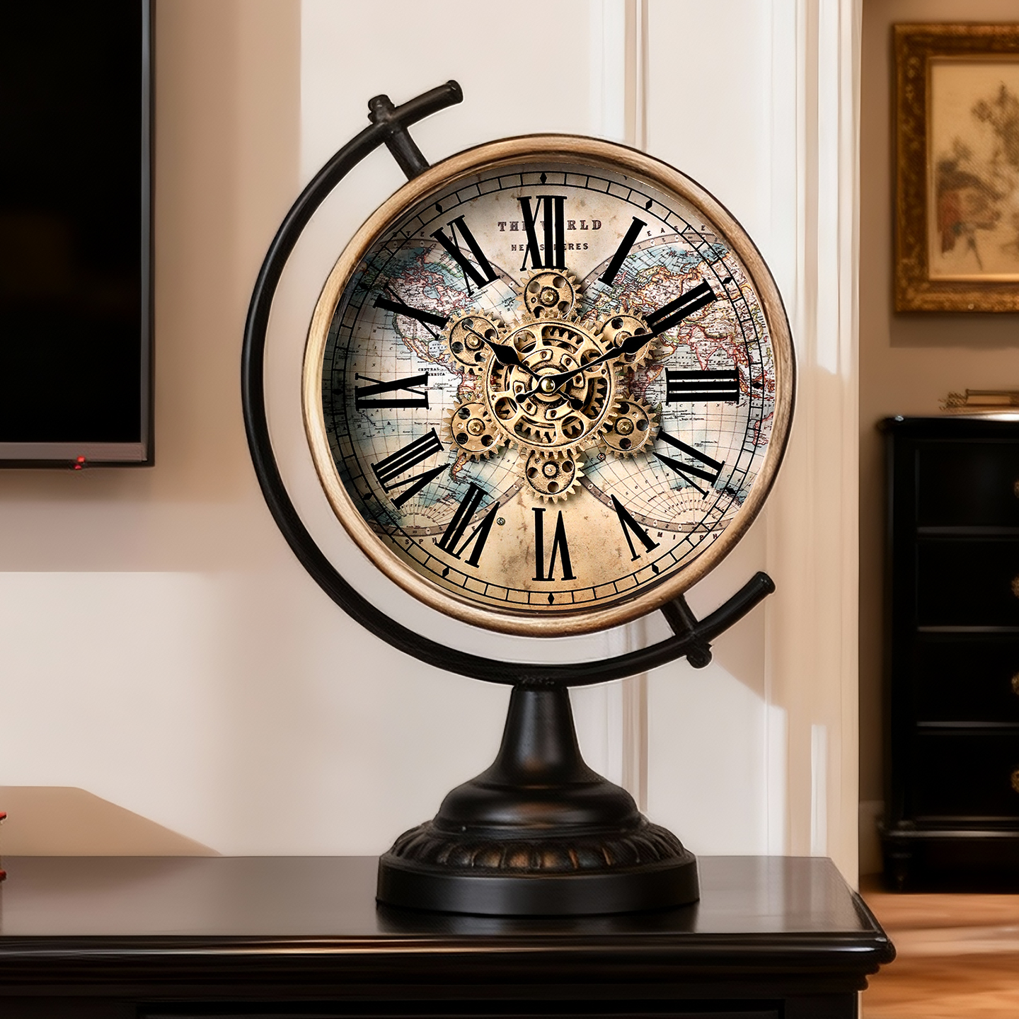 【静音机芯】欧式齿轮创意座钟