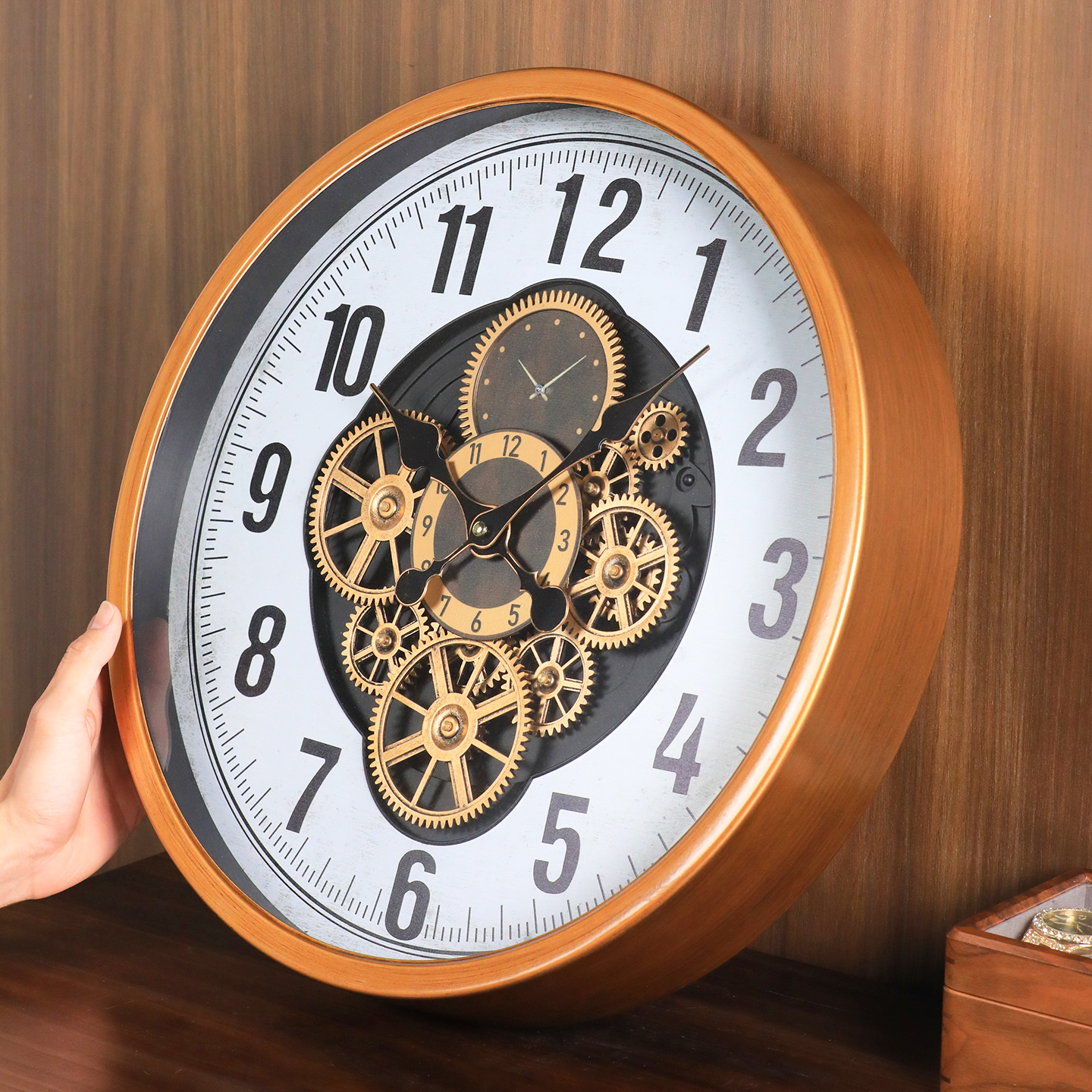 齿轮挂钟客厅2025新款挂墙时钟美式复古风高级感钟表创意高端大气
