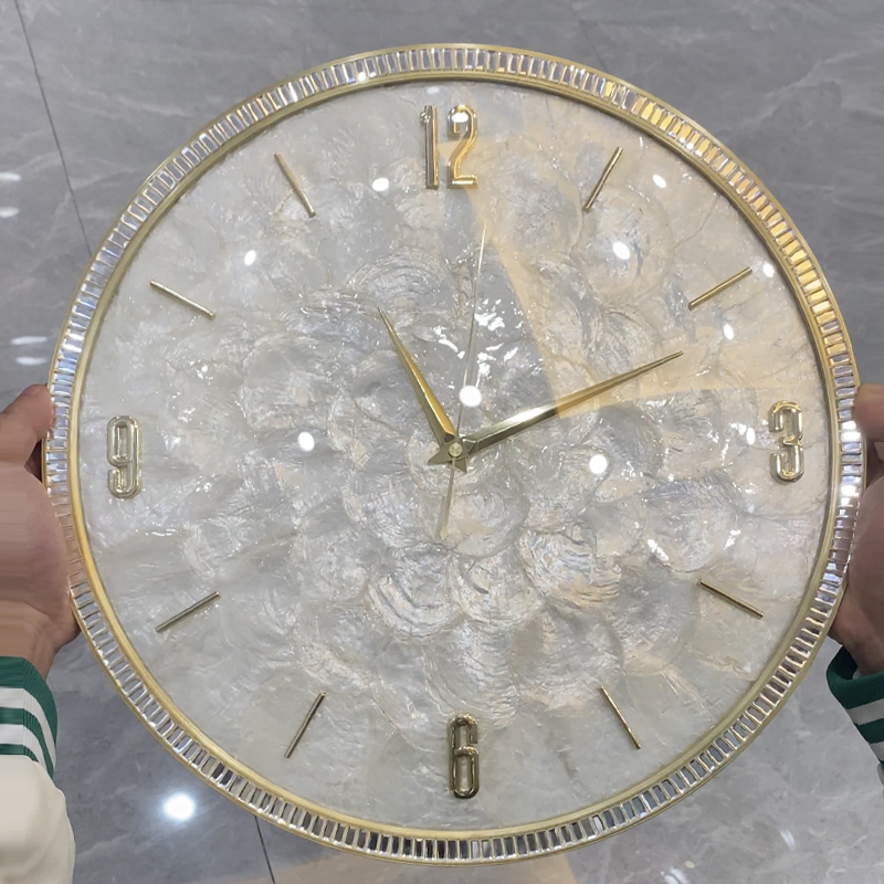 天然贝壳挂钟纯铜材质