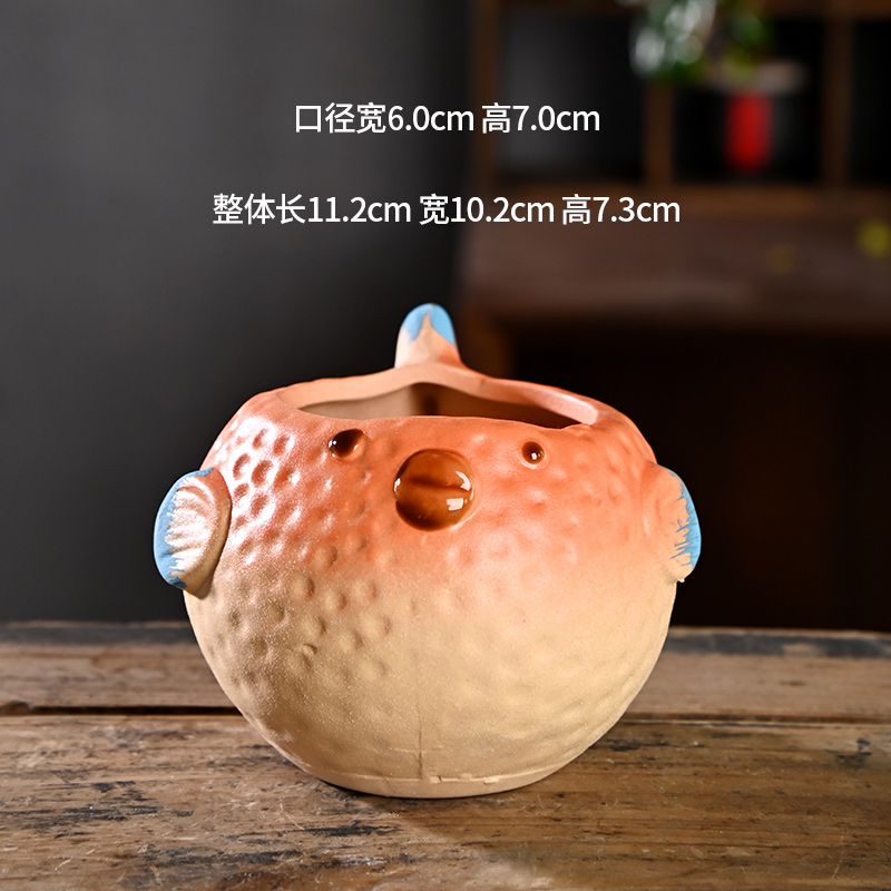 白色小猫咪创意多肉花盆