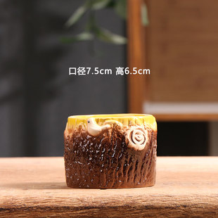 树头小鸟多肉花盆陶瓷家用绿植粗陶透气陶盆小陶土盆花盘特价清仓