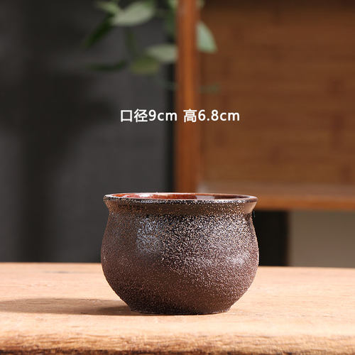 磨砂黑色多肉花盆陶瓷特价简约家用阳台陶土粗陶花盘小号陶盆清仓
