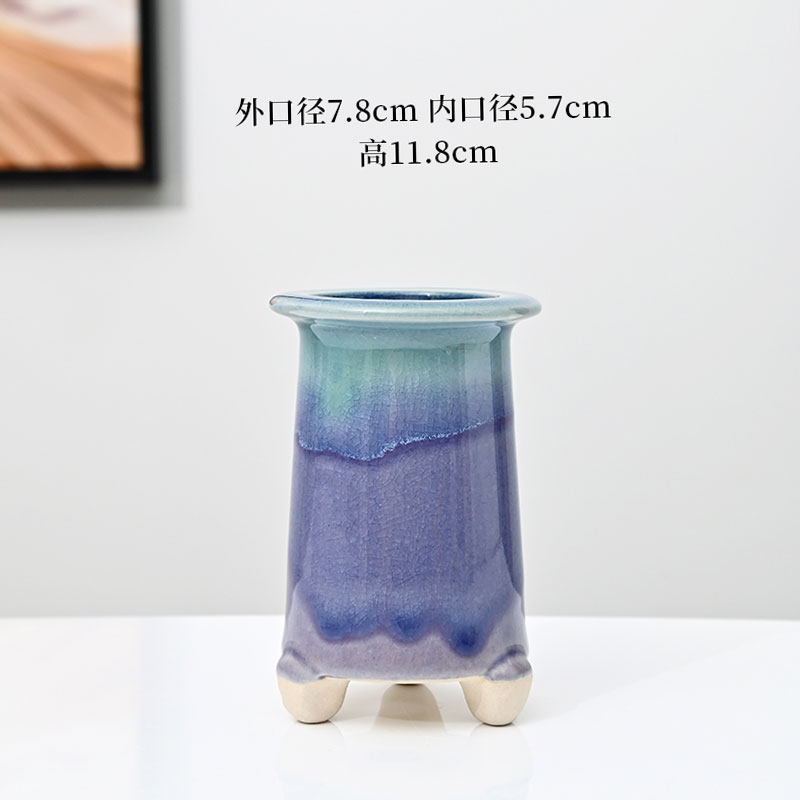 冰裂窑变多肉花盆家用陶瓷透气