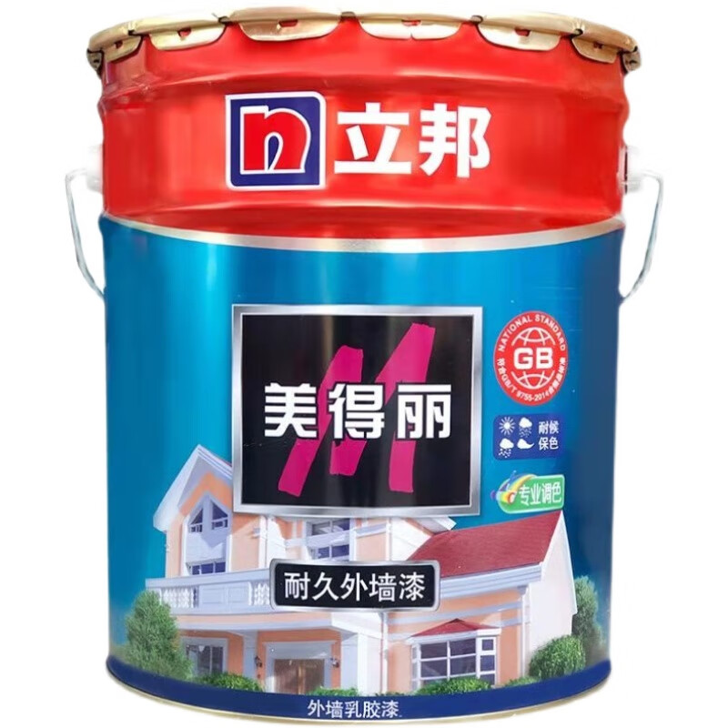 新款外墙久防水涂料防霉室外EX-707耐候弹性自刷乳胶漆红色