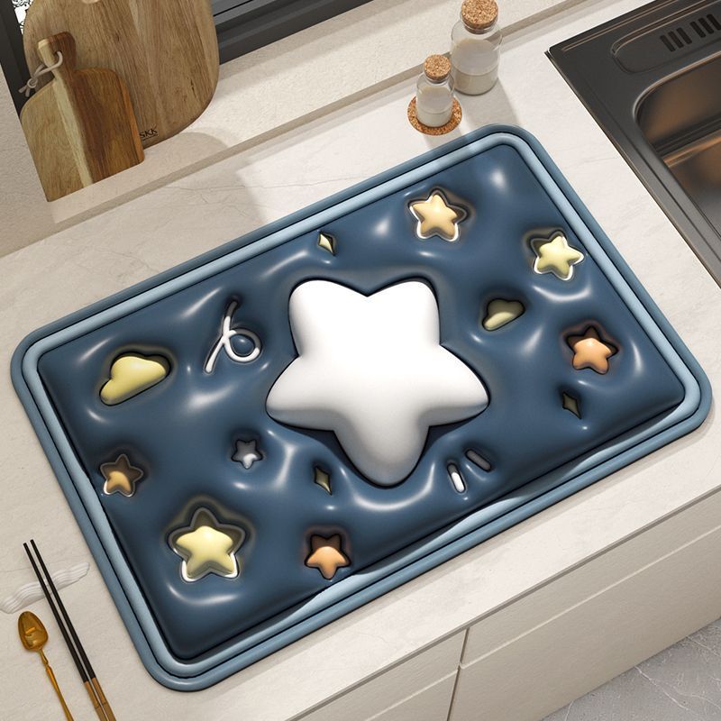 厨房沥水垫台面硅藻泥吸桌面餐具垫冰箱免洗防尘防滑洗衣机垫