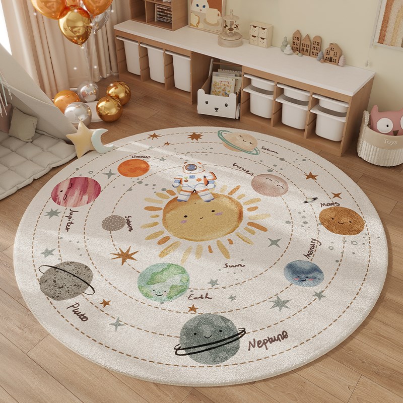 家用冬季a2024新款儿童房地毯卧室床边毯防水防滑转椅地垫免洗可