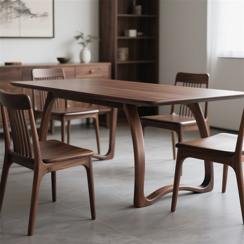 北美黑胡桃木餐i桌实木长方形覆古吃饭桌家用原木榫卯茶桌书桌一