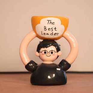 diy软陶泥塑人偶奖杯定制创意手工陶艺礼摆件送导师领导离职礼物